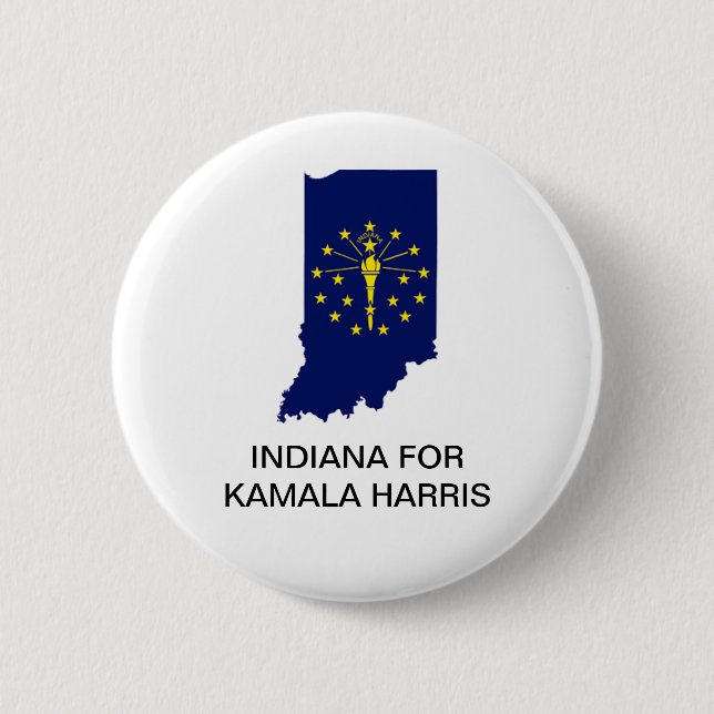 INDIANA for Kamala Harris 2024 Button (Front)