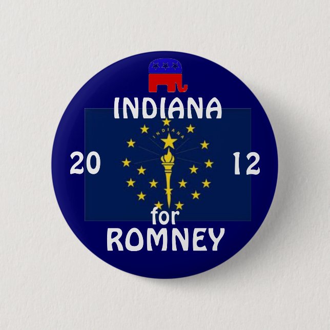 Indiana for Romney 2012 2 Inch Round Button (Front)