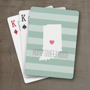 Indiana Home State Love with Custom Heart Playing Cards