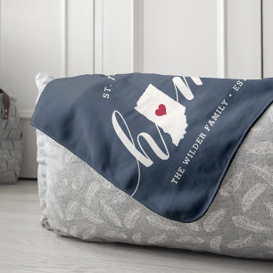 Indiana Home State Personalized Sherpa Blanket