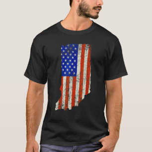 Indiana Home Usa Flag T-Shirt