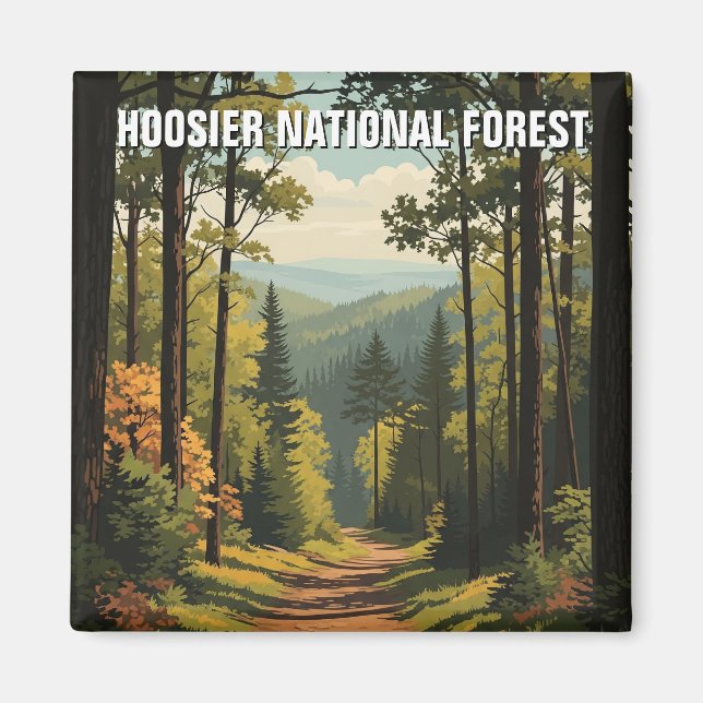 Indiana Hoosier National Forest Travel Magnet (Front)