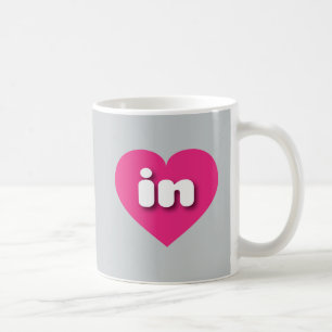 Indiana hot pink heart - I love in Coffee Mug