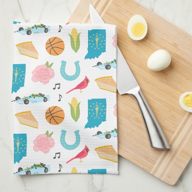 Indiana Icons Kitchen Towel (Quarter Fold)