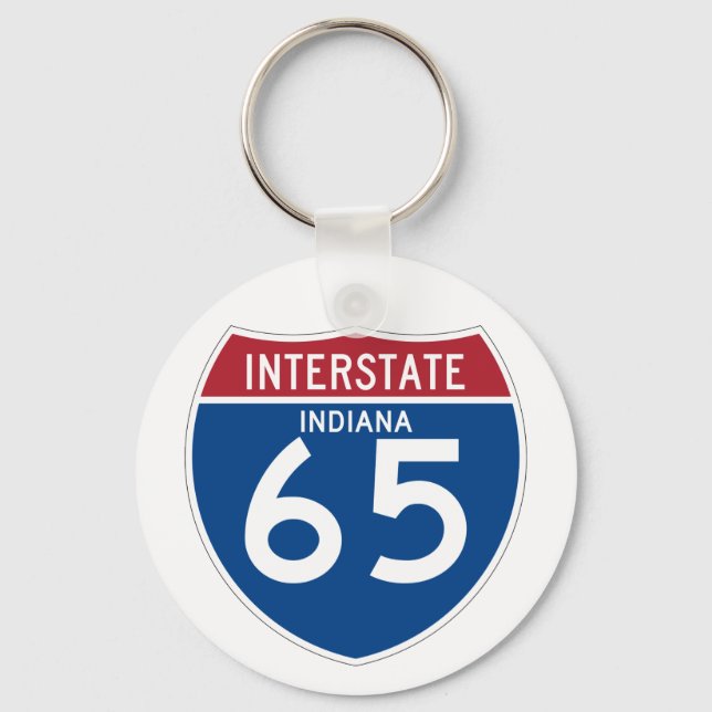 Indiana IN I-65 Interstate Highway Shield - Keychain (Front)