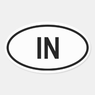 Indiana "IN" Oval Sticker