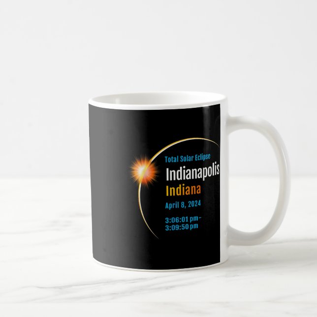 Indiana In Total Solar Eclipse 2024 1  Coffee Mug (Right)