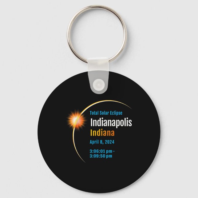 Indiana In Total Solar Eclipse 2024 1  Keychain (Front)