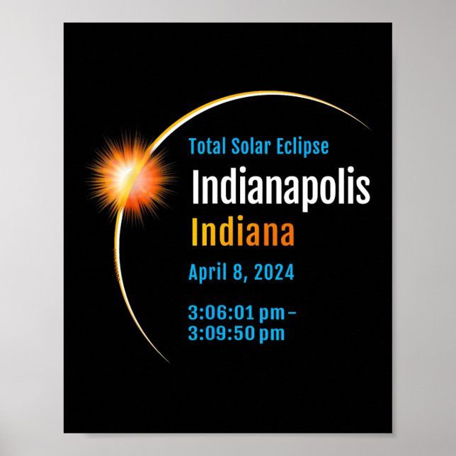 Indiana In Total Solar Eclipse 2024 1  Poster (Front)