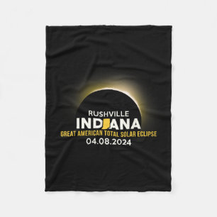 Indiana In Total Solar Eclipse 2024 Fleece Blanket