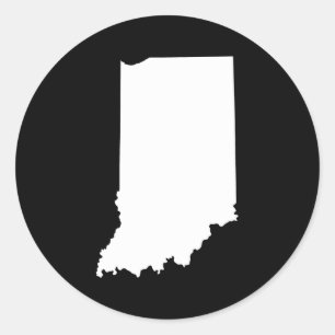 Indiana in White and Black Classic Round Sticker