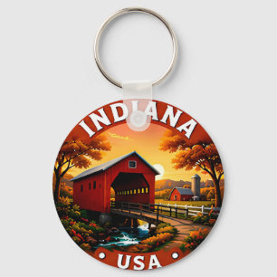 Indiana Indianapolis Monument Travel Destination Keychain