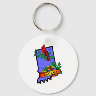 Indiana Map 2 Keychain