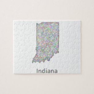Indiana map jigsaw puzzle