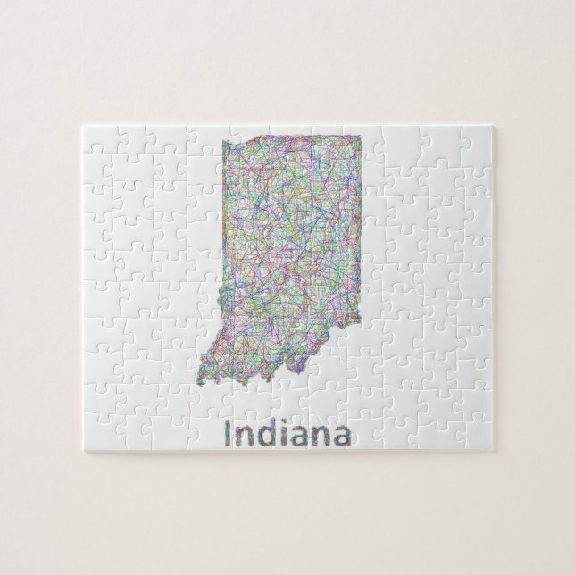 Indiana map jigsaw puzzle (Horizontal)