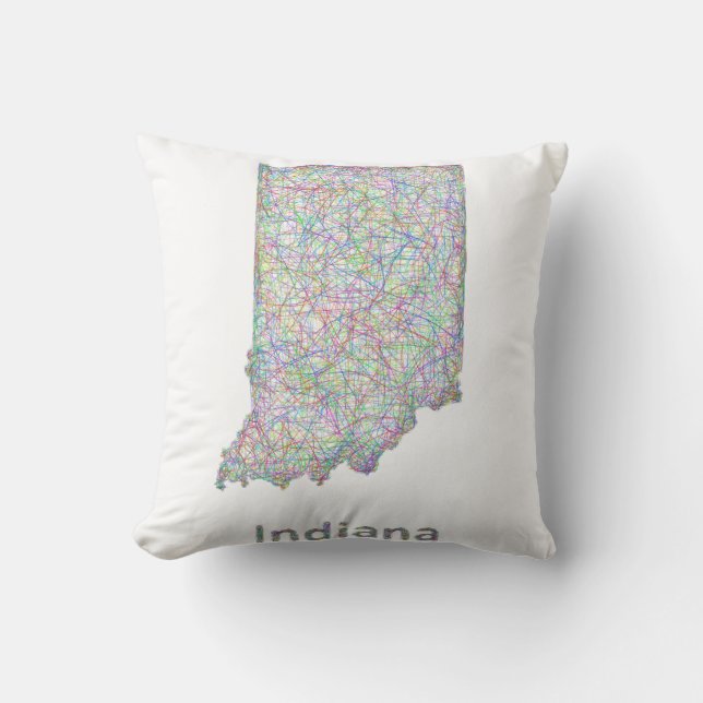 Indiana map throw pillow (Front)