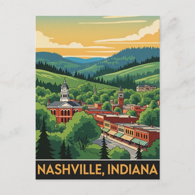 Indiana Nashville Travel Postcard (Front)