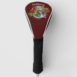 Indiana Northern Cardinals with Native Plants Golf Head Cover
