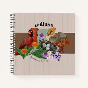 Indiana Northern Cardinals with Native Plants Notebook