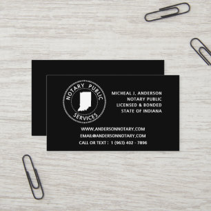 Indiana Notary Public Services Business Card