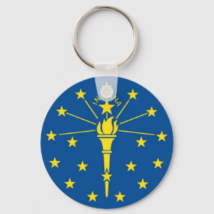 Indiana Official State Flag Keychain