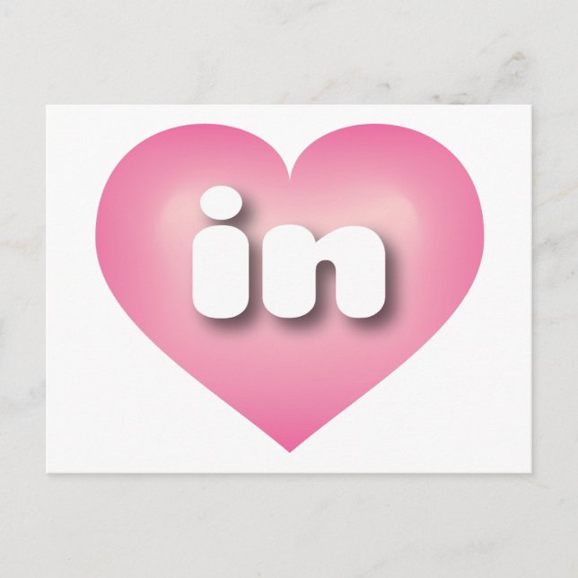 Indiana pink fade heart - I love in Postcard (Front)