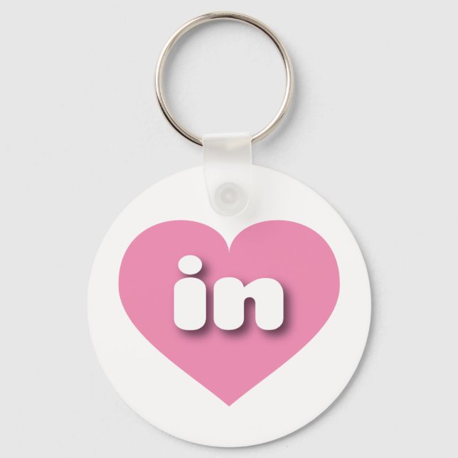 Indiana pink heart - in keychain (Front)