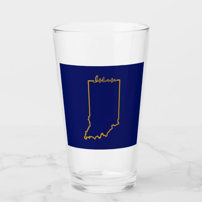 Indiana Pint Glass Sixteen Ounces (Front)