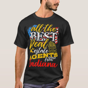 Indiana Real Estate Agents American Flag Indianan T-Shirt