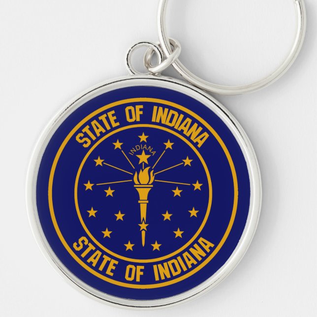 Indiana Round Emblem Keychain (Front)