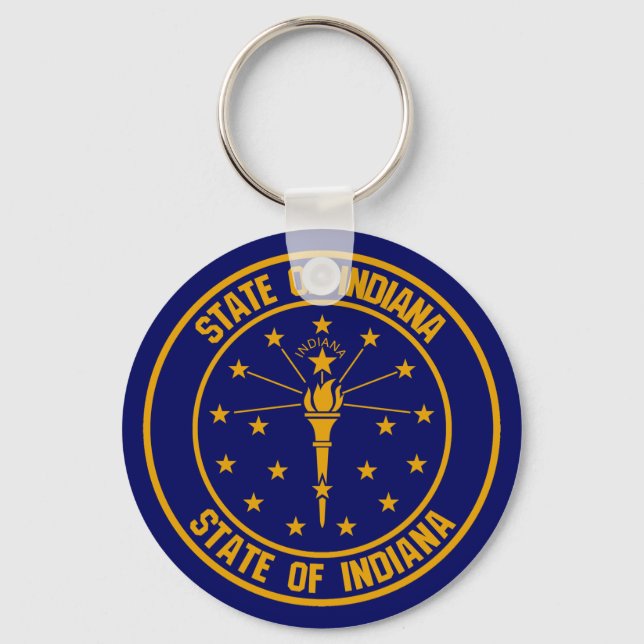 Indiana Round Emblem Keychain (Front)