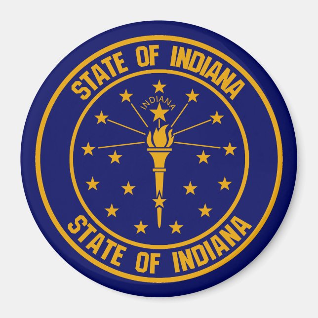 Indiana Round Emblem Magnet (Front)