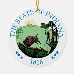 Indiana sign ceramic ornament