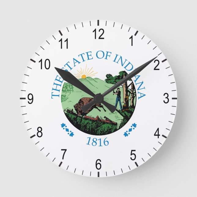Indiana sign round clock (Front)