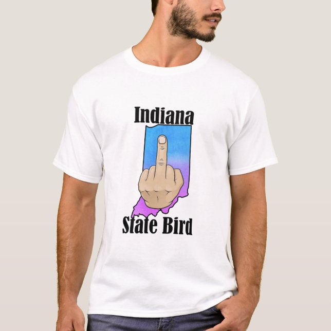 Indiana state bird t-shirt middle finger colour (Front)