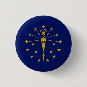 Indiana State Flag 1 Inch Round Button