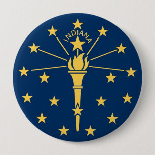 Indiana State Flag 4 Inch Round Button