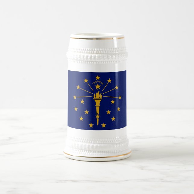 Indiana State Flag Beer Stein (Center)