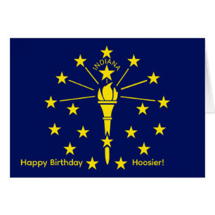 Indiana State Flag Bougie d'anniversaire en or