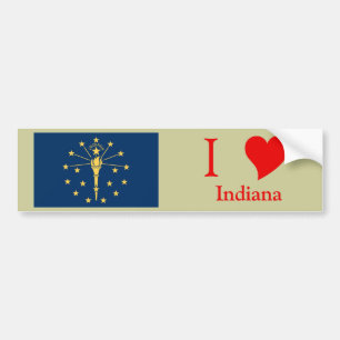 Indiana State Flag Bumper Sticker