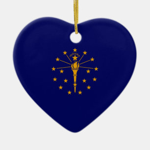 Indiana State Flag Design Ceramic Ornament