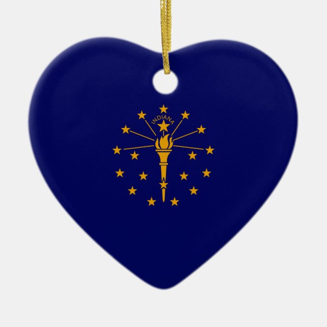 Indiana State Flag Design Ceramic Ornament (Front)