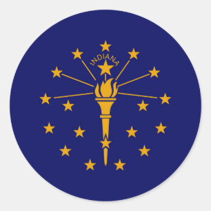 Indiana State Flag Design Classic Round Sticker