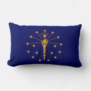 Indiana State Flag Design Lumbar Pillow