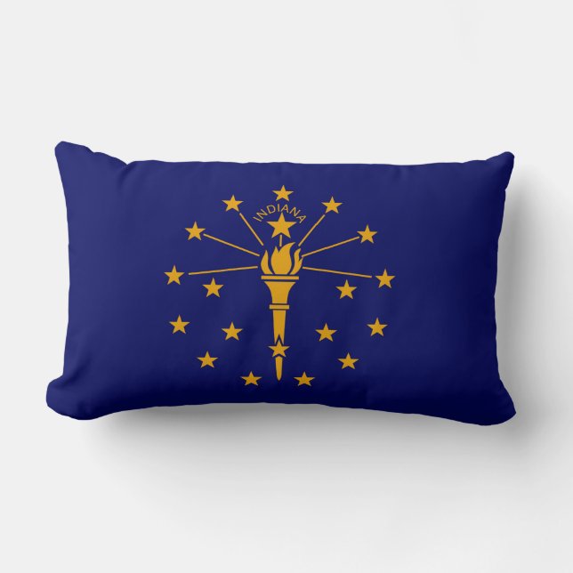 Indiana State Flag Design Lumbar Pillow (Front)