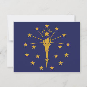 Indiana State Flag Hoosier State Torch 19 Stars  Postcard