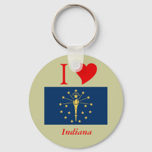 Indiana State Flag Keychain