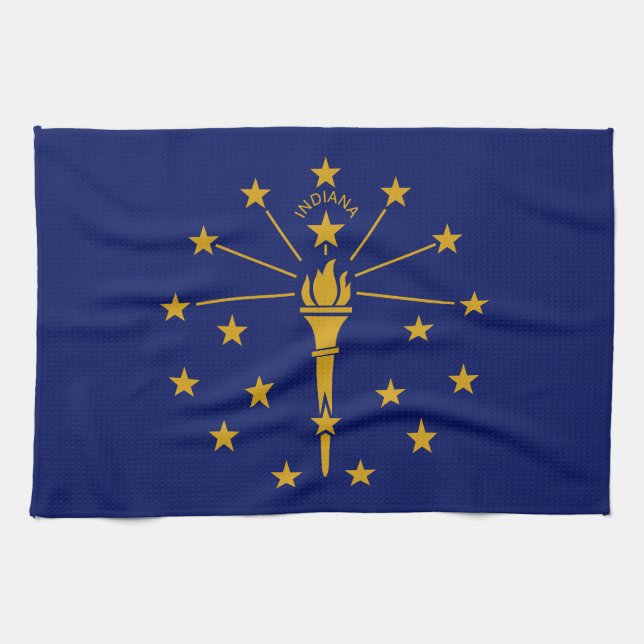 Indiana State Flag Kitchen Towel (Horizontal)