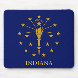 INDIANA State Flag Mouse Pad Customize Text
