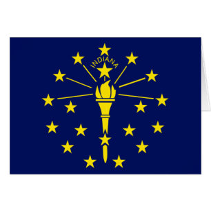 Indiana State Flag of Blue & Gold Torch & Stars